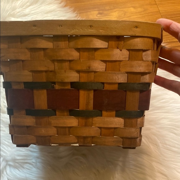 Handcrafted Brown and Red Woven Basket - Picture 1 of 4